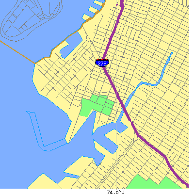 Zip code 11231 close-up map