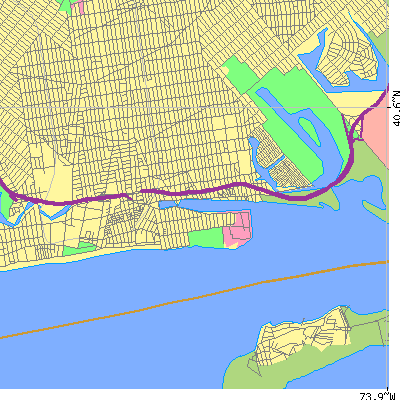 Zip code 11235 close-up map