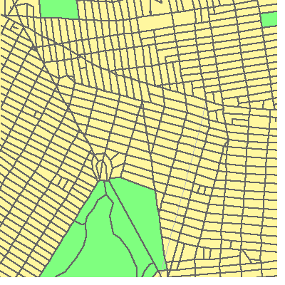 Zip code 11238 close-up map