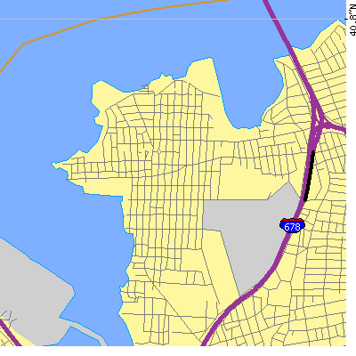 Zip code 11356 close-up map