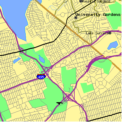 Zip code 11362 close-up map