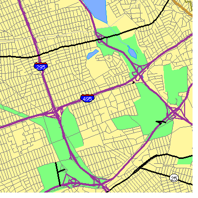Zip code 11364 close-up map