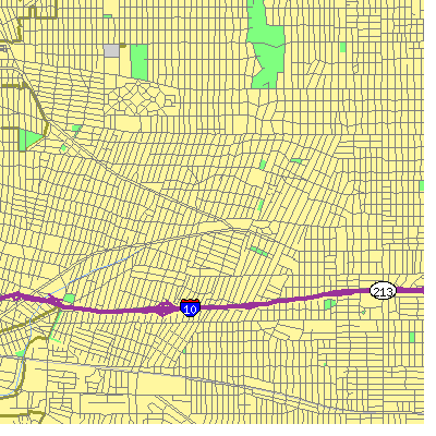 Zip code 90019 close-up map