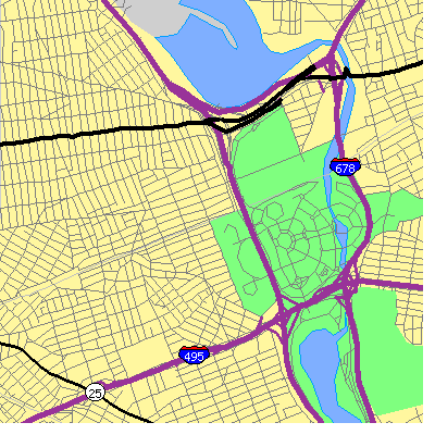 Zip code 11368 close-up map
