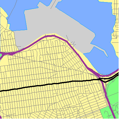 Zip code 11369 close-up map