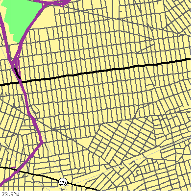 Zip code 11372 close-up map