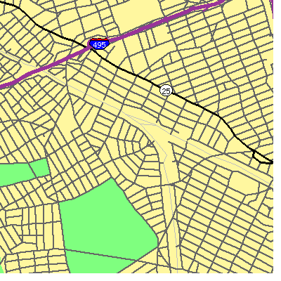 Zip code 11374 close-up map