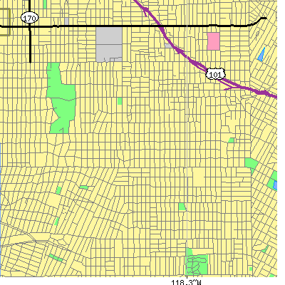 Zip code 90020 close-up map
