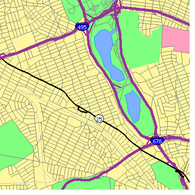 Zip code 11375 close-up map