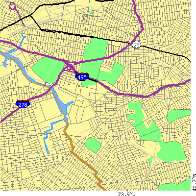 Zip code 11378 close-up map