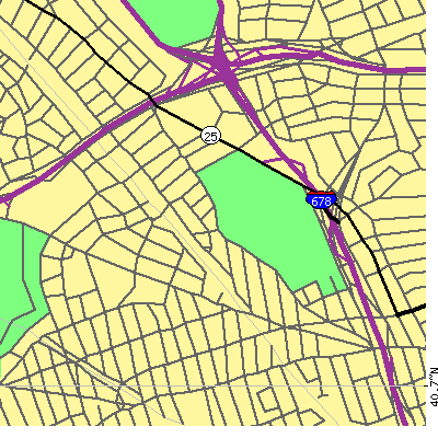 Zip code 11415 close-up map