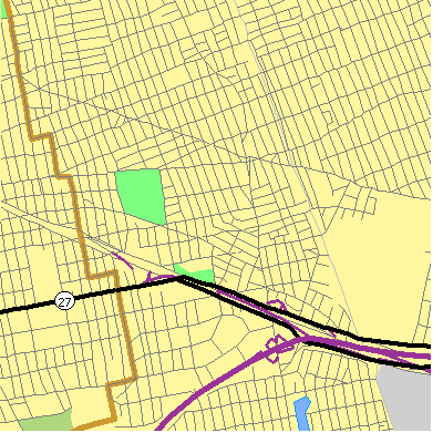 Zip code 11417 close-up map