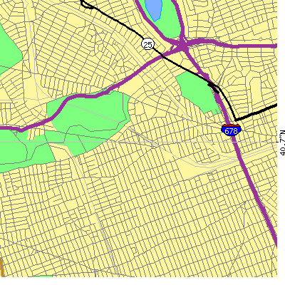 Zip code 11418 close-up map