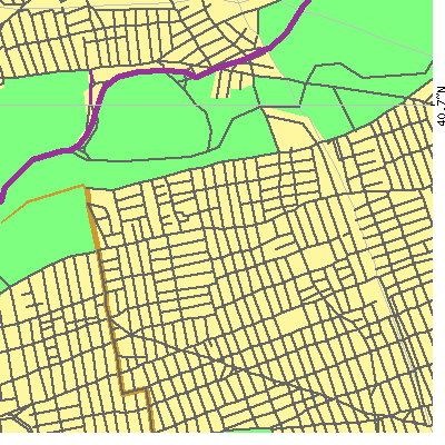 Zip code 11421 close-up map