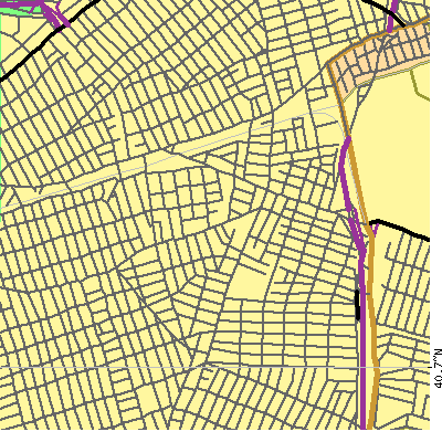 Zip code 11429 close-up map