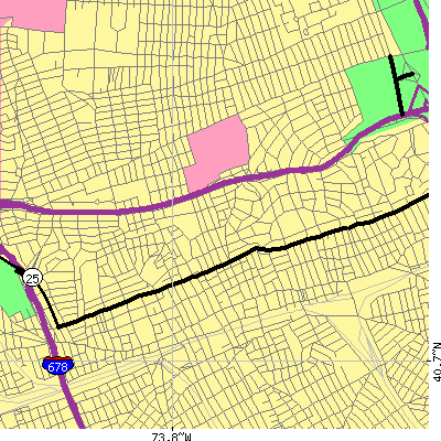 Zip code 11432 close-up map