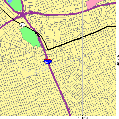 Zip code 11435 close-up map