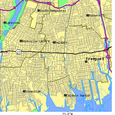 Zip code 11510 close-up map