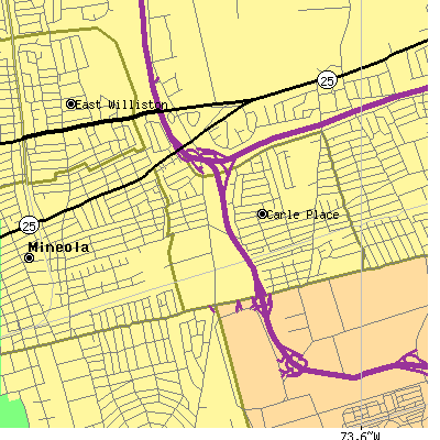 Zip code 11514 close-up map