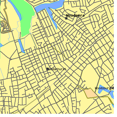 Zip code 11516 close-up map