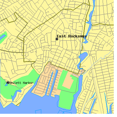 Zip code 11518 close-up map