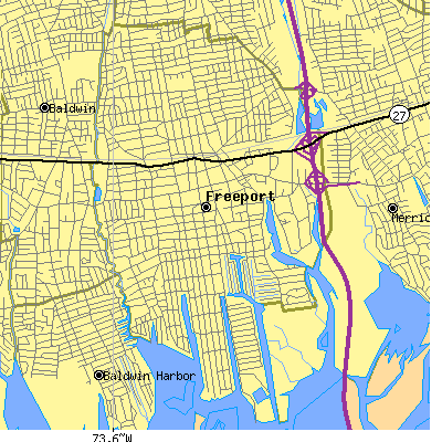 Zip code 11520 close-up map