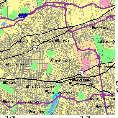 Zip code 11530 close-up map