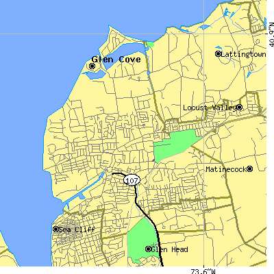 Zip code 11542 close-up map