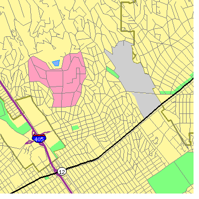 Zip code 90024 close-up map