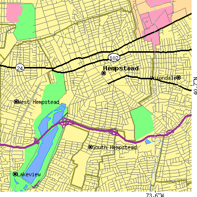 Zip code 11550 close-up map