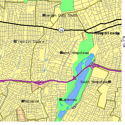 Zip code 11552 close-up map