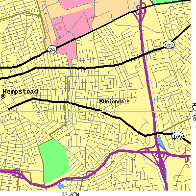 Zip code 11553 close-up map
