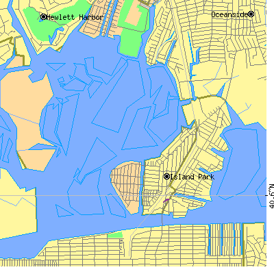 Zip code 11558 close-up map