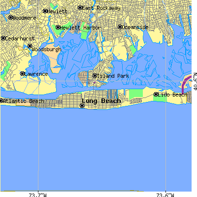 Zip code 11561 close-up map
