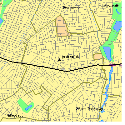 Zip code 11563 close-up map