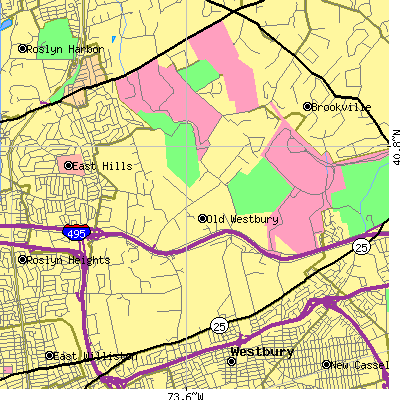 Zip code 11568 close-up map