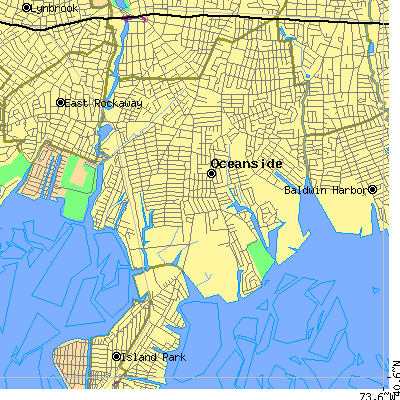 Zip code 11572 close-up map