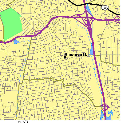 Zip code 11575 close-up map