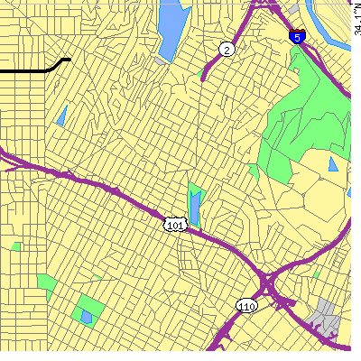 Zip code 90026 close-up map