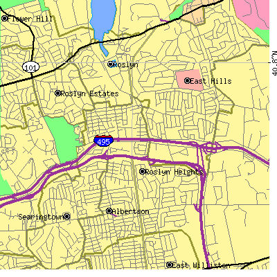 Zip code 11577 close-up map