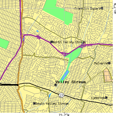 Zip code 11580 close-up map