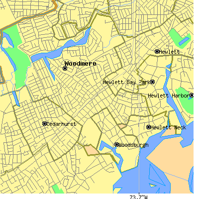 Zip code 11598 close-up map