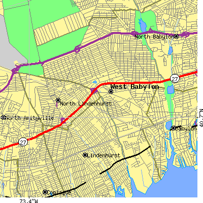 Zip code 11704 close-up map