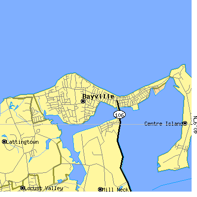 Zip code 11709 close-up map