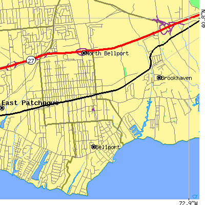 Zip code 11713 close-up map