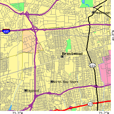 Zip code 11717 close-up map