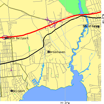 Zip code 11719 close-up map