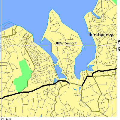 Zip code 11721 close-up map