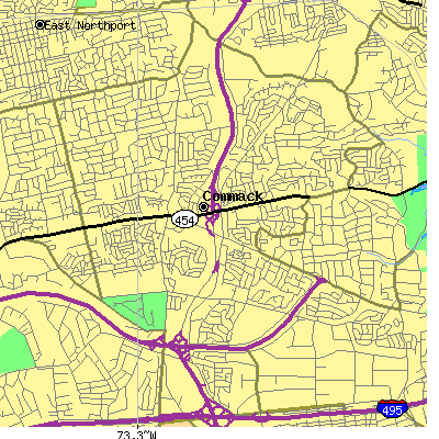 Zip code 11725 close-up map