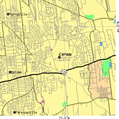Zip code 11727 close-up map
